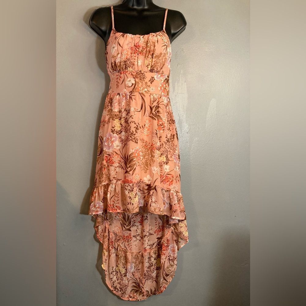 As U Wish pink floral high low dress nwt